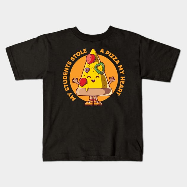 My students stole a pizza my heart Kids T-Shirt by Messy Nessie